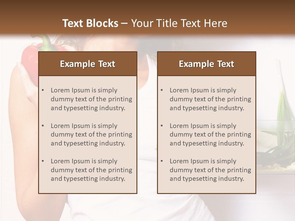 Woman With Vegetables PowerPoint Template
