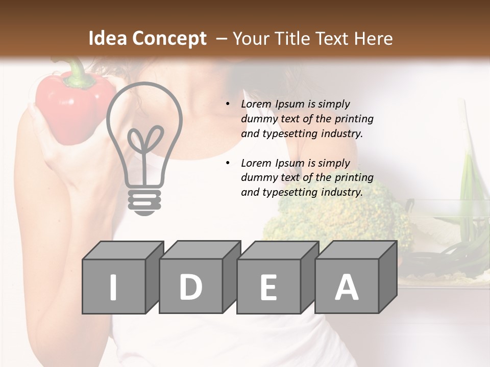 Woman With Vegetables PowerPoint Template