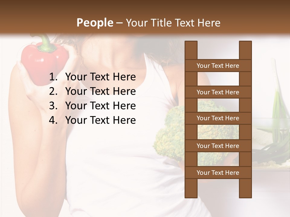 Woman With Vegetables PowerPoint Template
