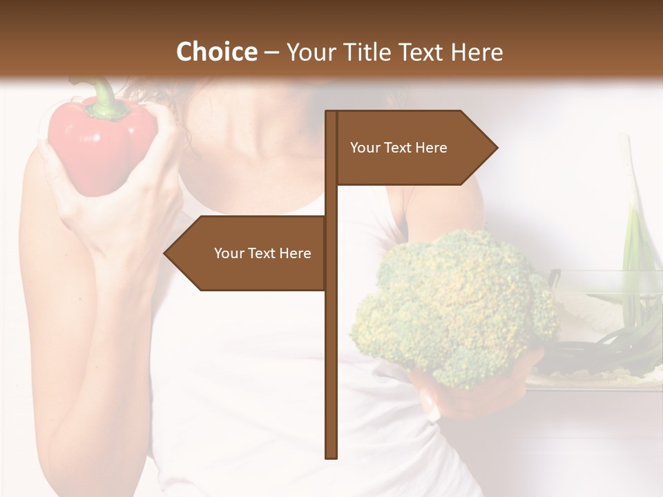 Woman With Vegetables PowerPoint Template
