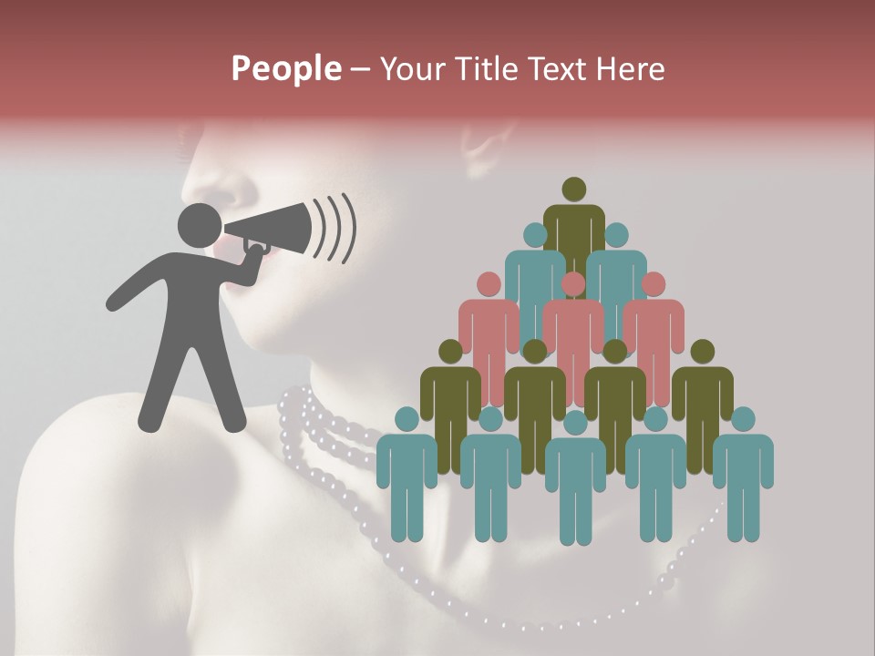 Looking White Posing PowerPoint Template