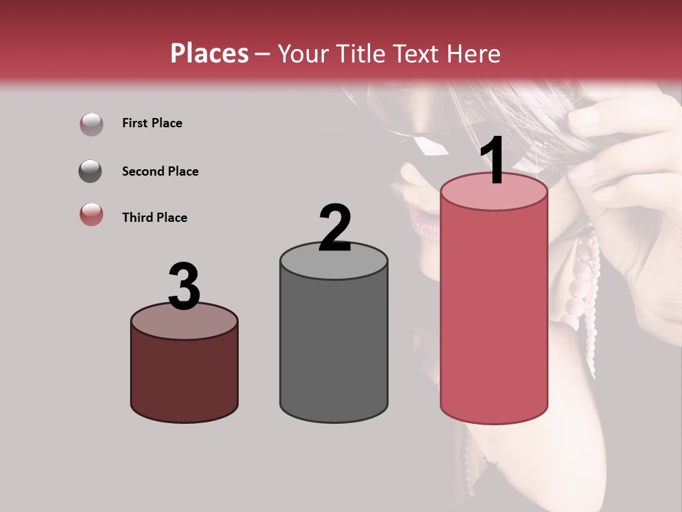 Caucasian Head Glamour PowerPoint Template