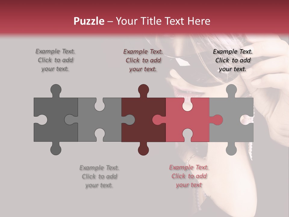 Caucasian Head Glamour PowerPoint Template