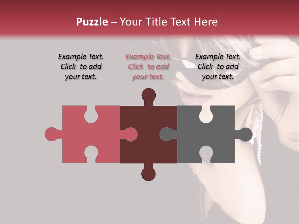 Caucasian Head Glamour PowerPoint Template