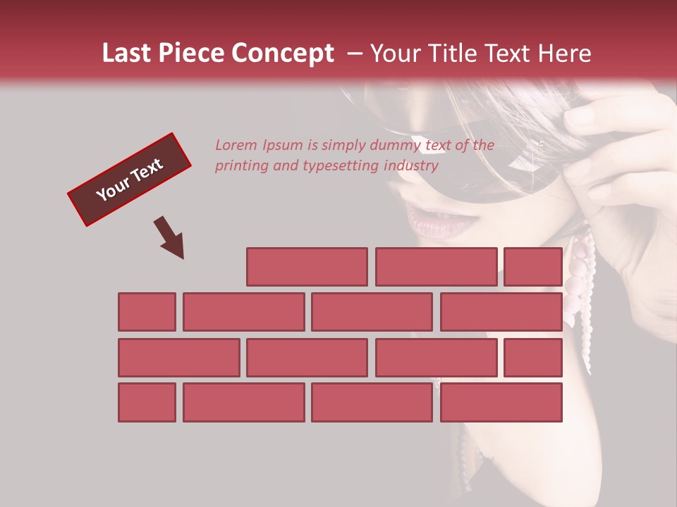 Caucasian Head Glamour PowerPoint Template