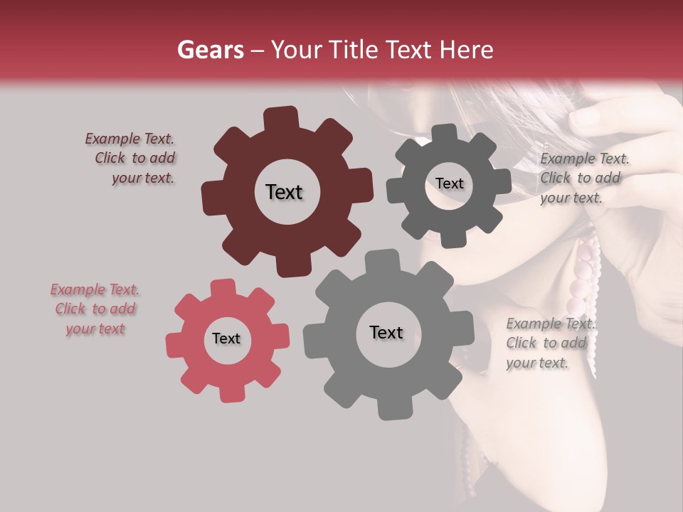 Caucasian Head Glamour PowerPoint Template