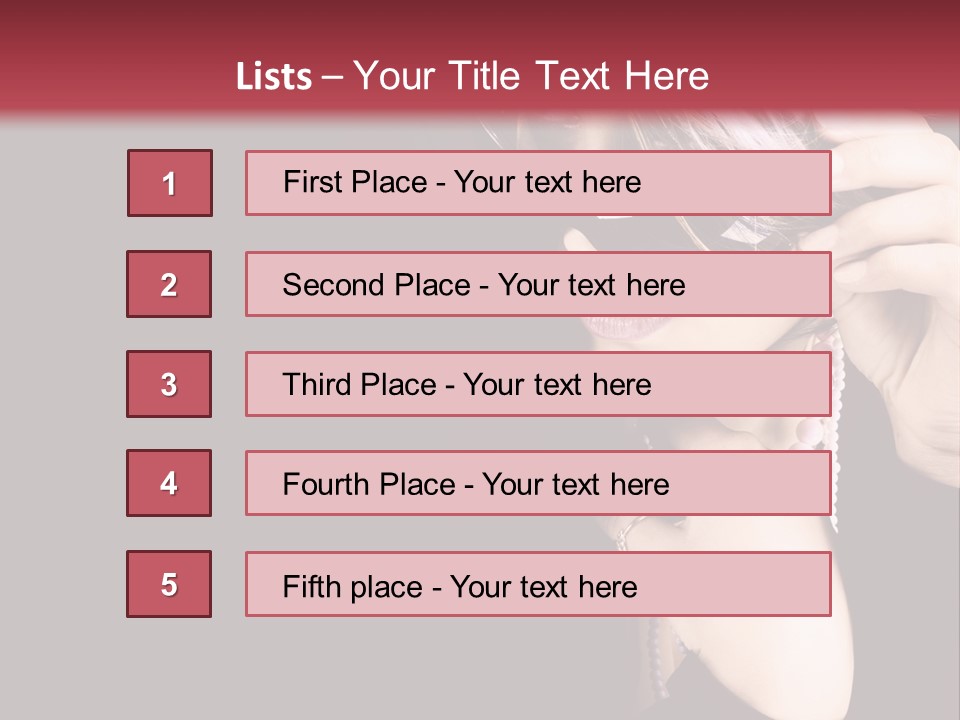 Caucasian Head Glamour PowerPoint Template