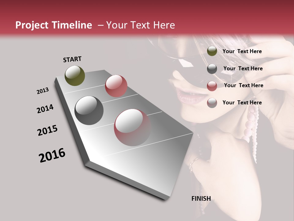 Caucasian Head Glamour PowerPoint Template