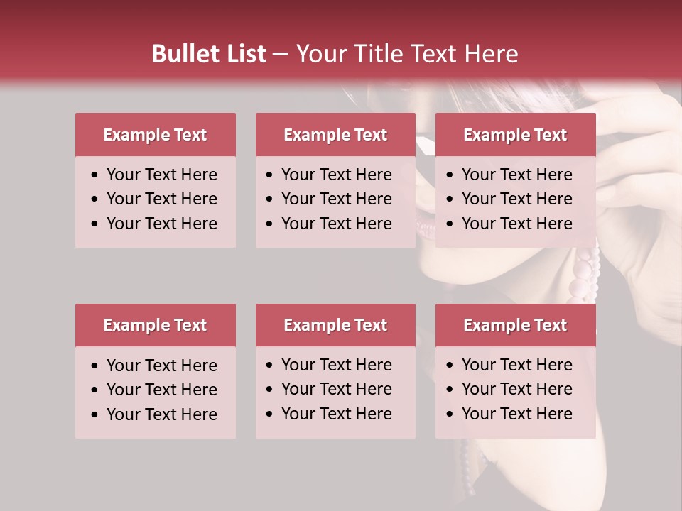 Caucasian Head Glamour PowerPoint Template