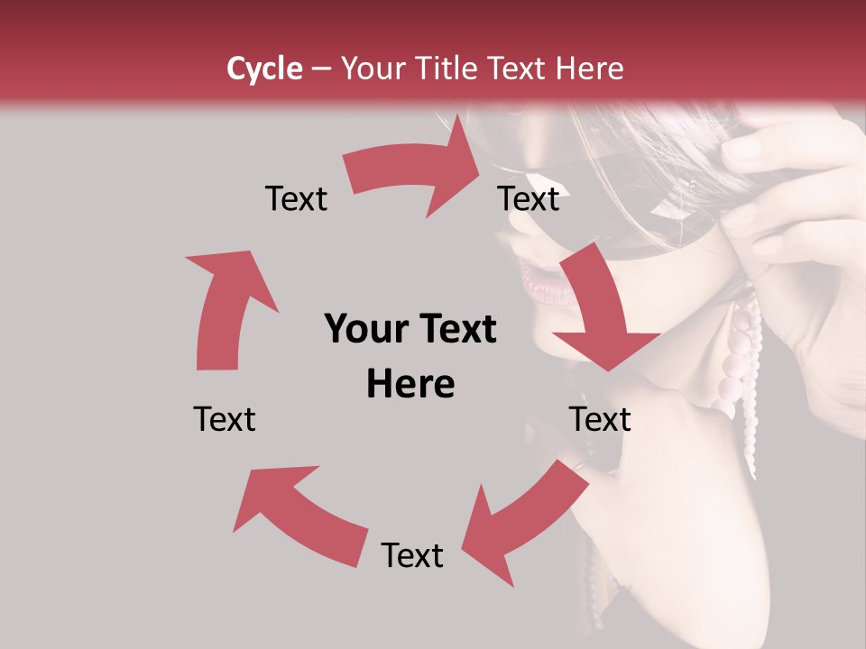 Caucasian Head Glamour PowerPoint Template