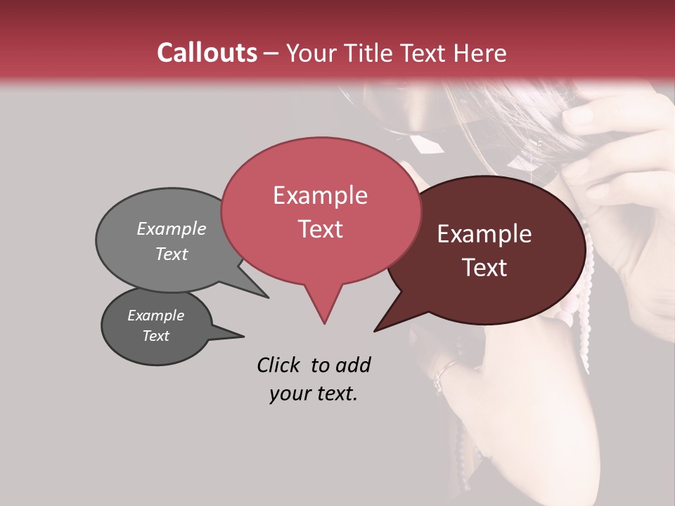 Caucasian Head Glamour PowerPoint Template