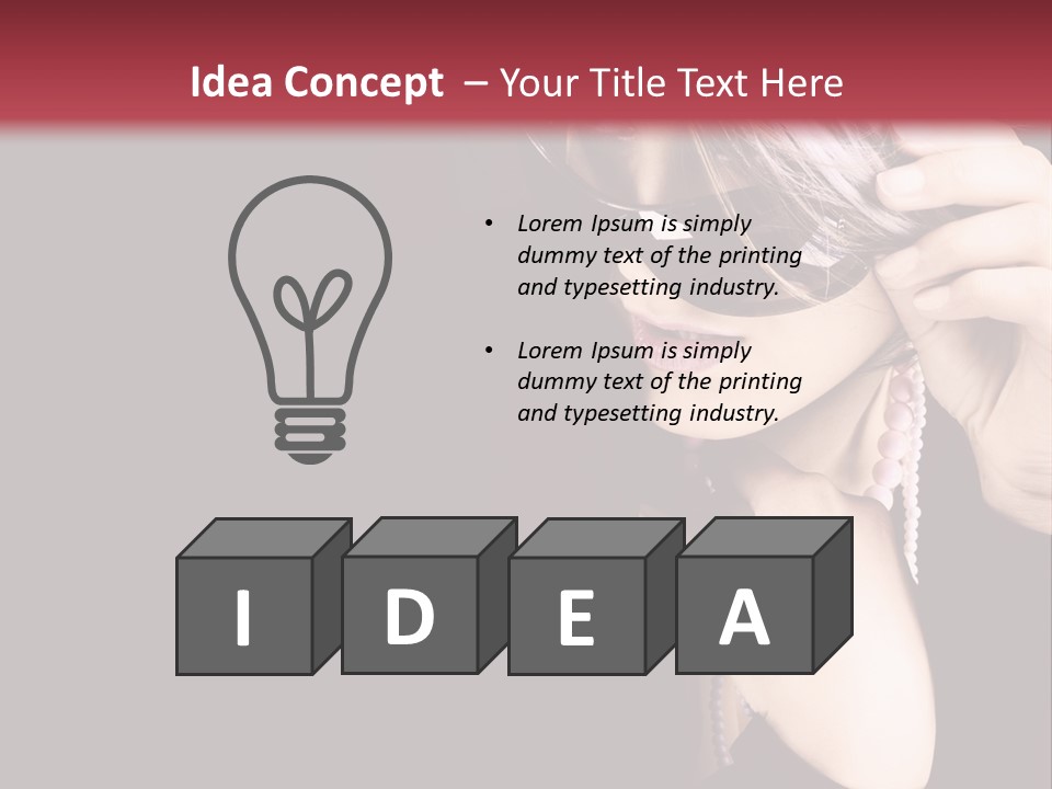 Caucasian Head Glamour PowerPoint Template