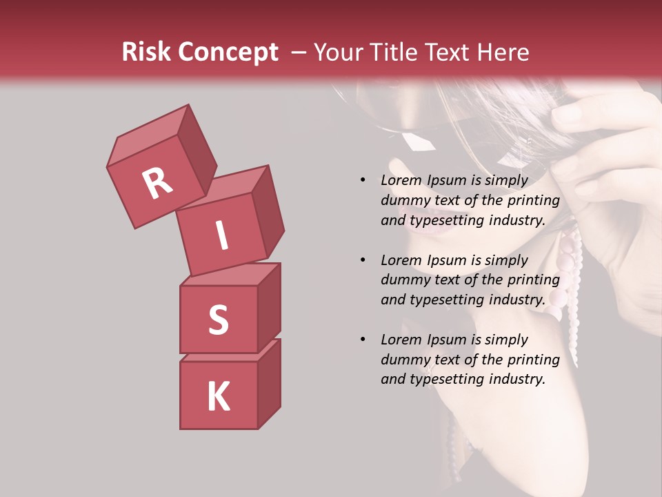 Caucasian Head Glamour PowerPoint Template