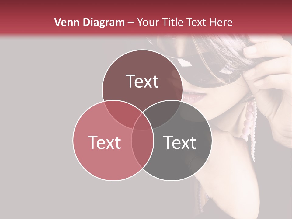 Caucasian Head Glamour PowerPoint Template