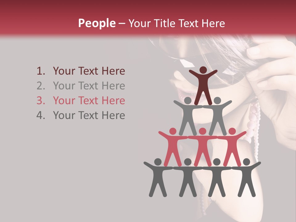 Caucasian Head Glamour PowerPoint Template