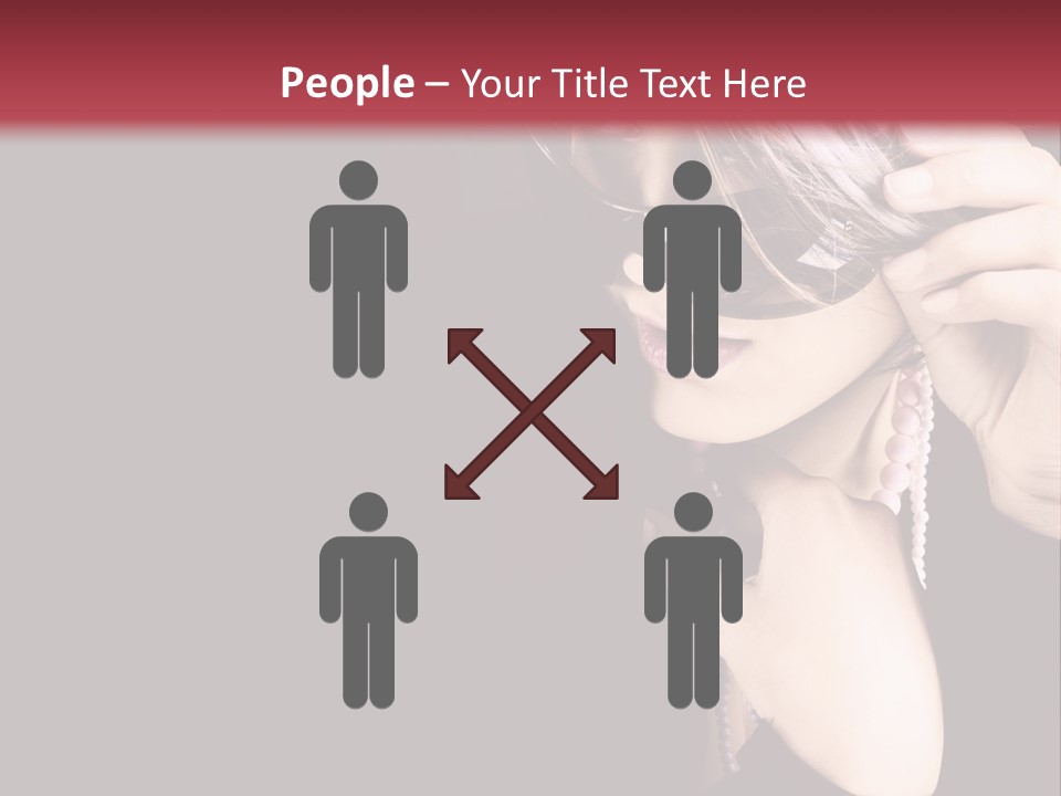 Caucasian Head Glamour PowerPoint Template