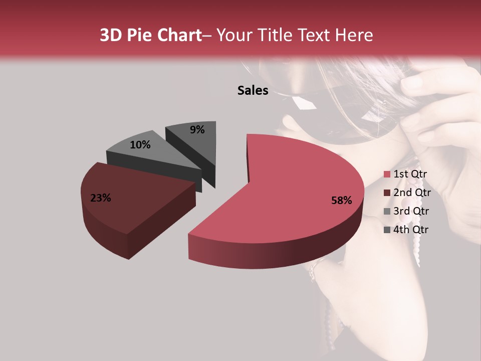 Caucasian Head Glamour PowerPoint Template