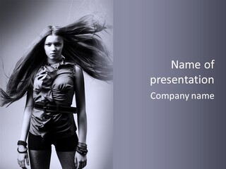 Girl Flying Hair PowerPoint Template