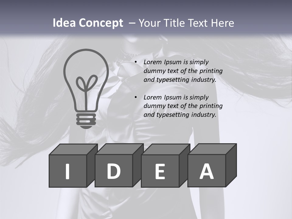 Girl Flying Hair PowerPoint Template