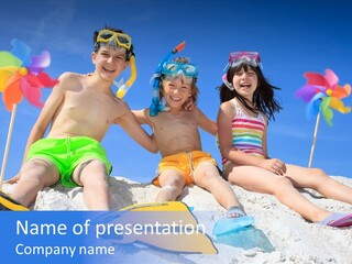 Youngsters Happy Carefree PowerPoint Template