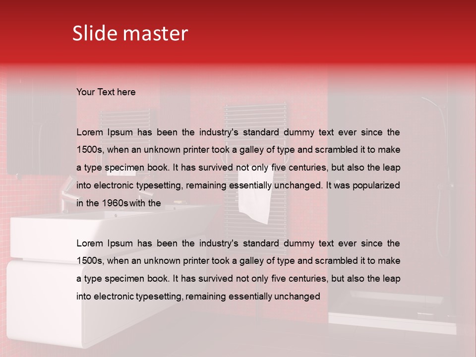 Red Bathroom PowerPoint Template