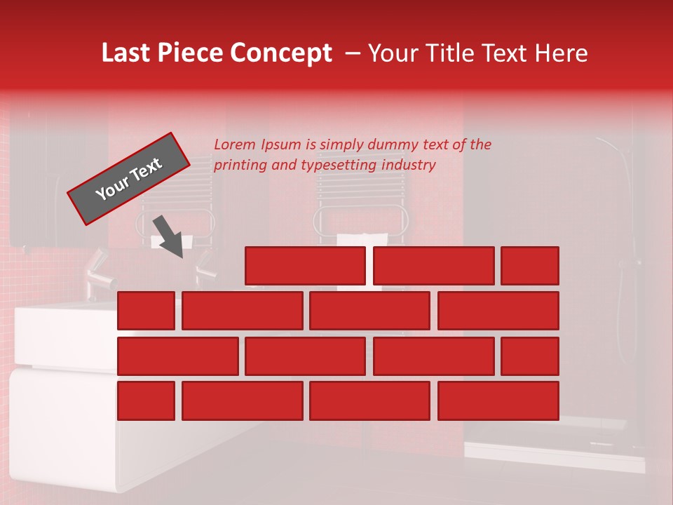 Red Bathroom PowerPoint Template