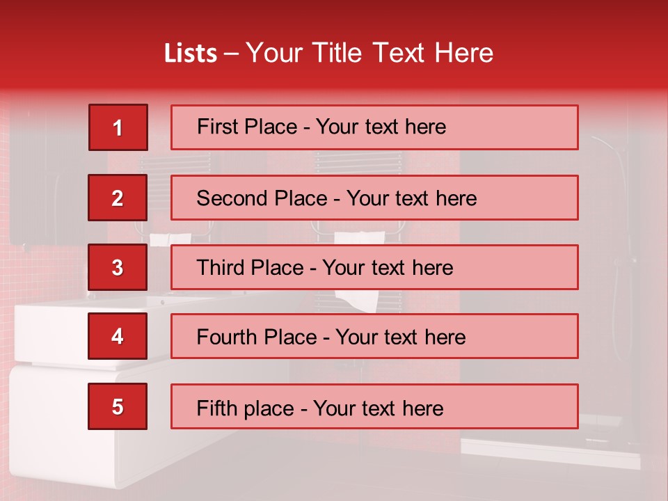 Red Bathroom PowerPoint Template