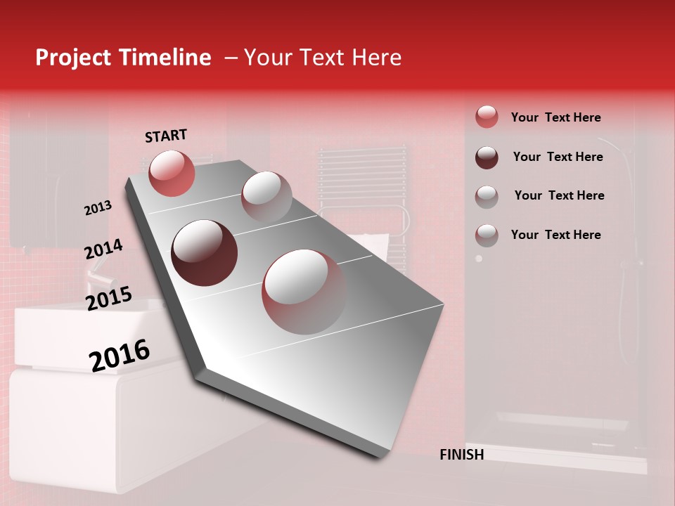 Red Bathroom PowerPoint Template