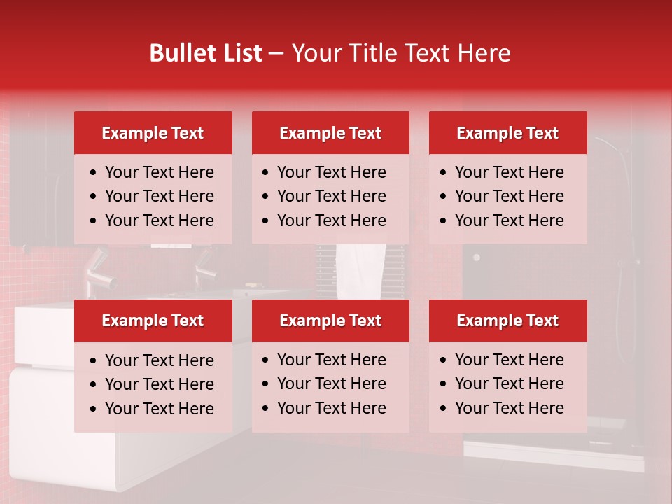 Red Bathroom PowerPoint Template