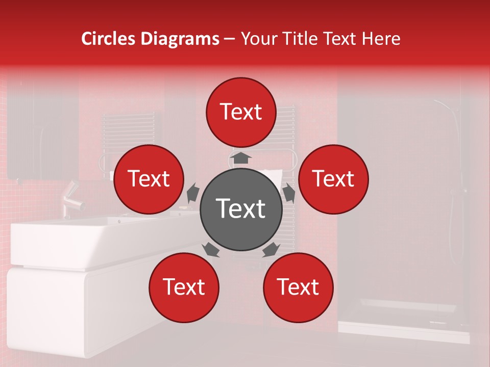 Red Bathroom PowerPoint Template
