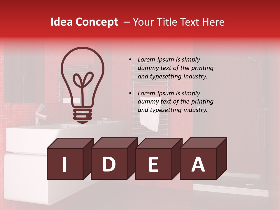Red Bathroom PowerPoint Template