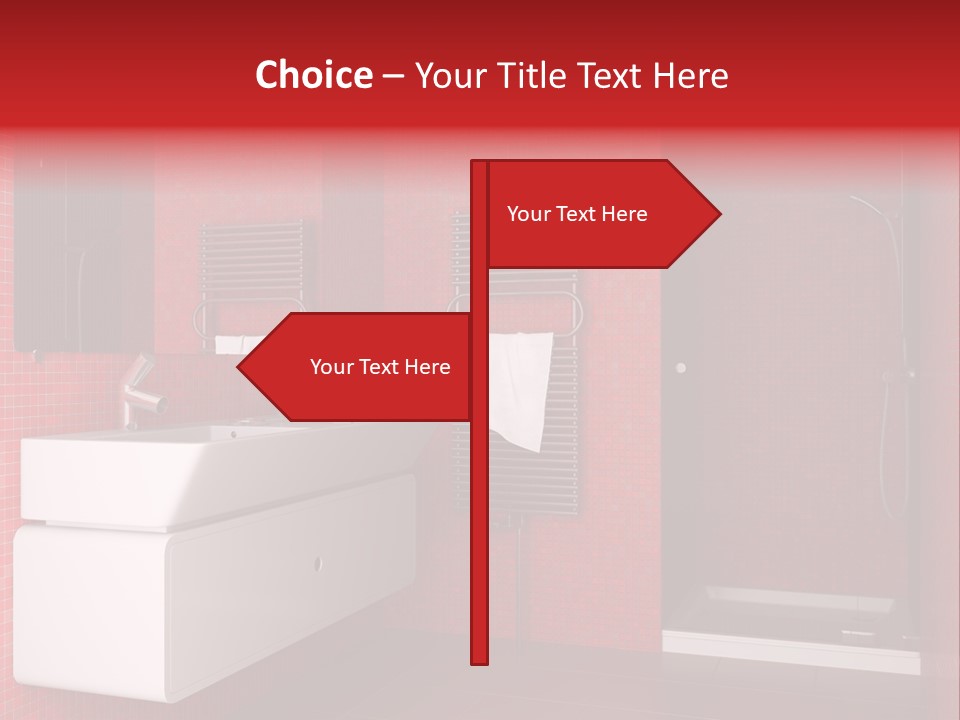 Red Bathroom PowerPoint Template