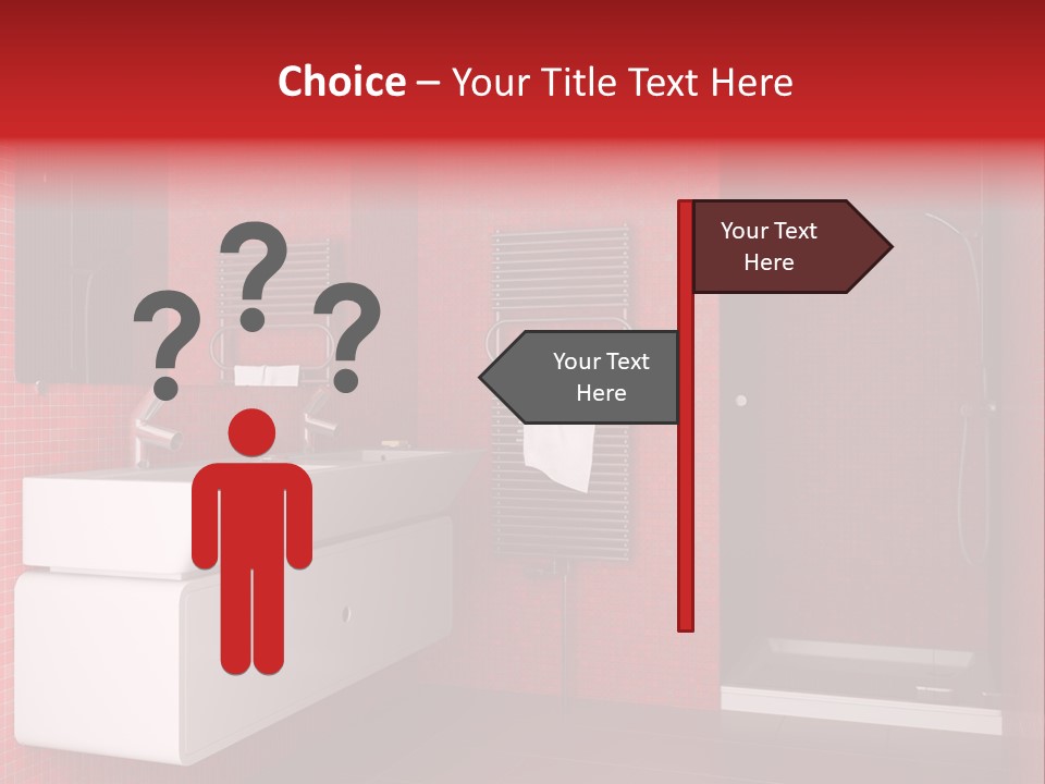 Red Bathroom PowerPoint Template