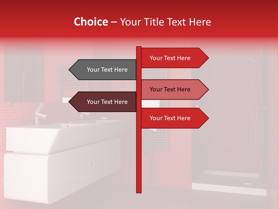 Red Bathroom PowerPoint Template