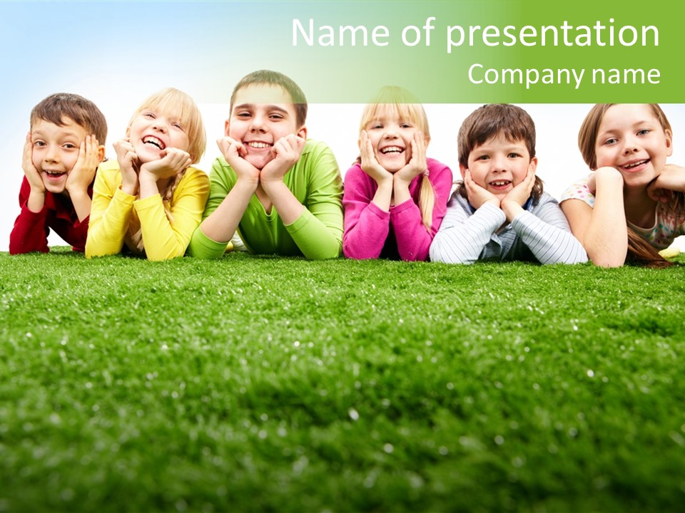 Happy Lying Adolescent PowerPoint Template