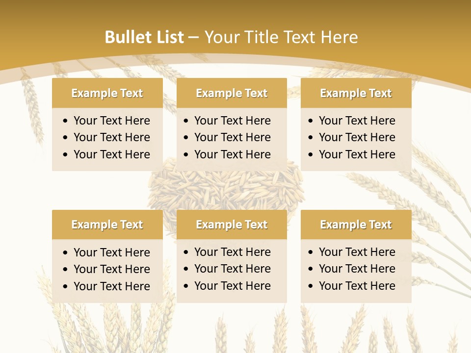 Pão E Trigo Desenho PowerPoint Template