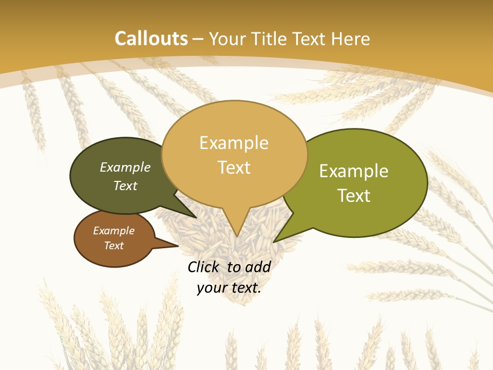 Pão E Trigo Desenho PowerPoint Template