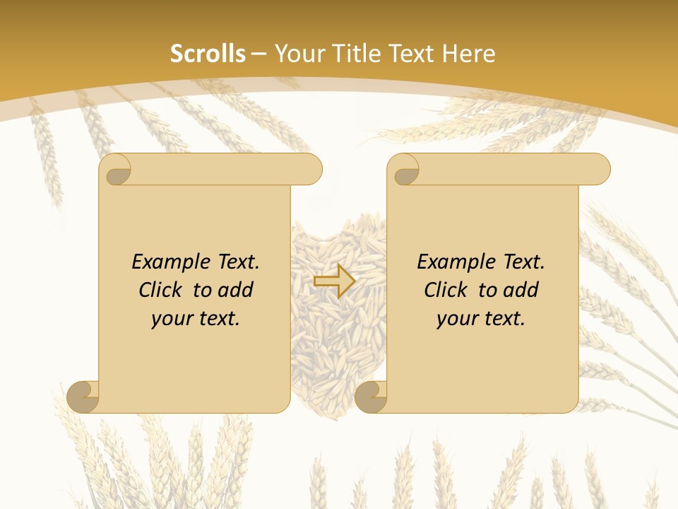 Pão E Trigo Desenho PowerPoint Template