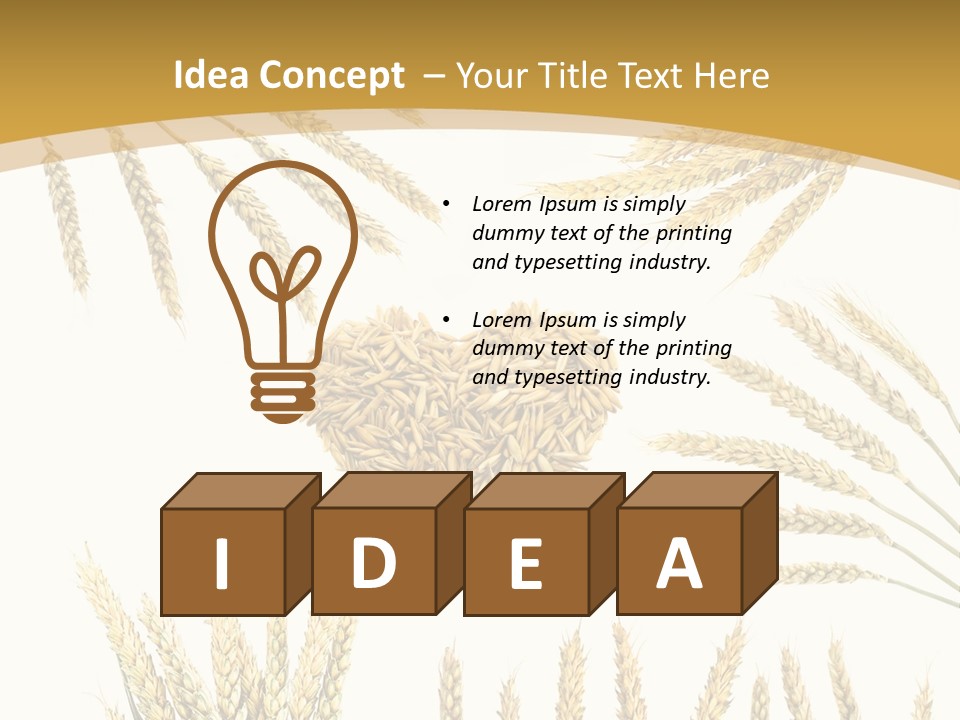 Pão E Trigo Desenho PowerPoint Template