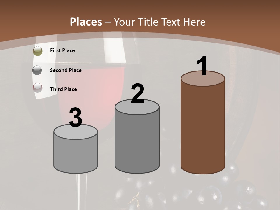 Wood Grapes Glass PowerPoint Template