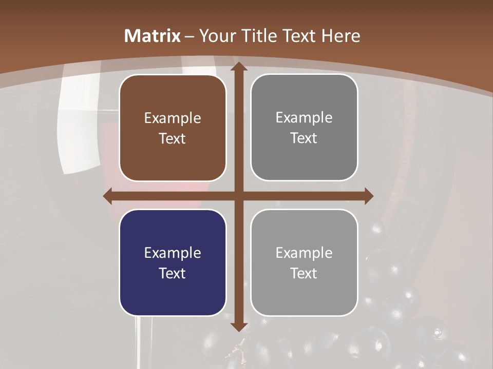 Wood Grapes Glass PowerPoint Template