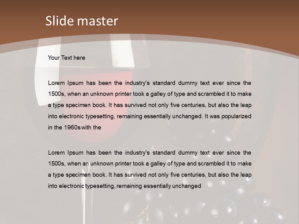 Wood Grapes Glass PowerPoint Template