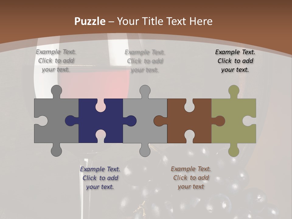 Wood Grapes Glass PowerPoint Template