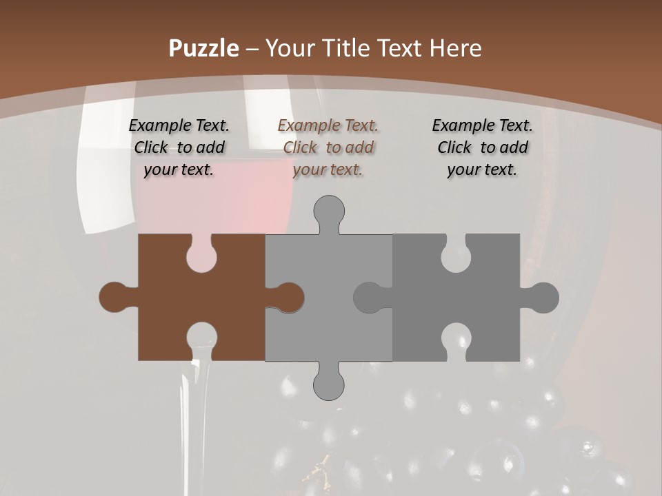 Wood Grapes Glass PowerPoint Template