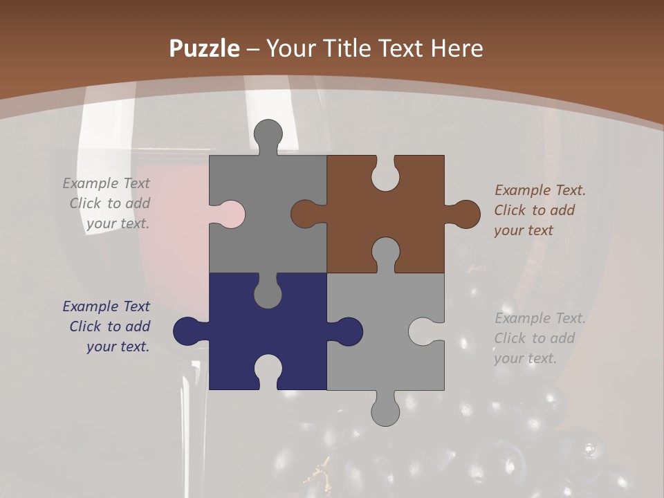 Wood Grapes Glass PowerPoint Template