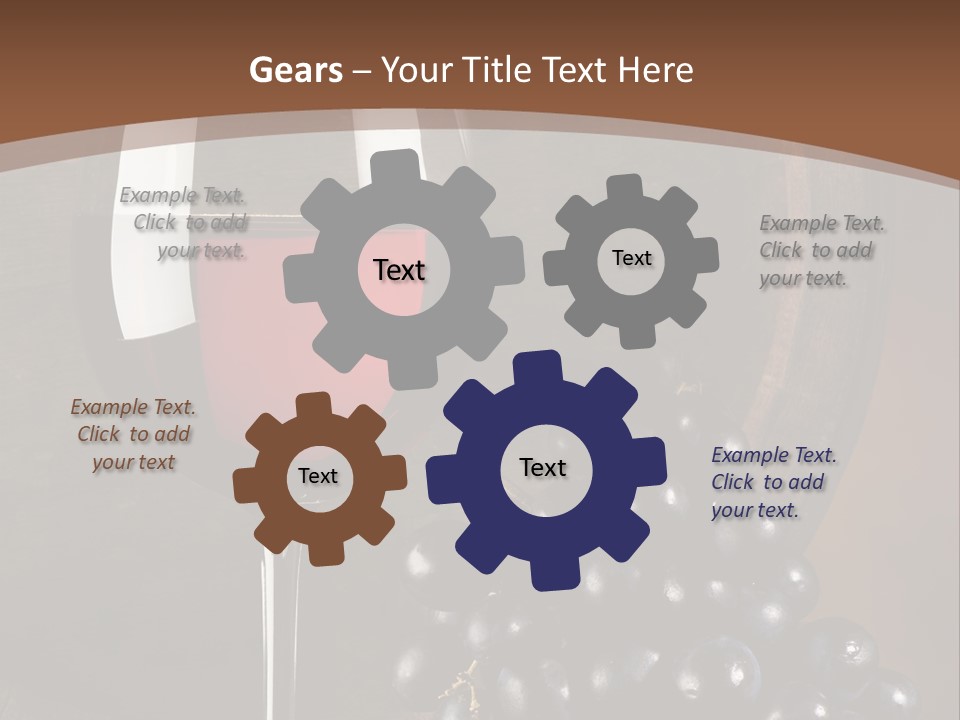 Wood Grapes Glass PowerPoint Template