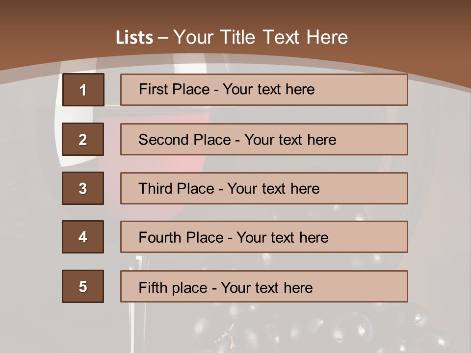 Wood Grapes Glass PowerPoint Template
