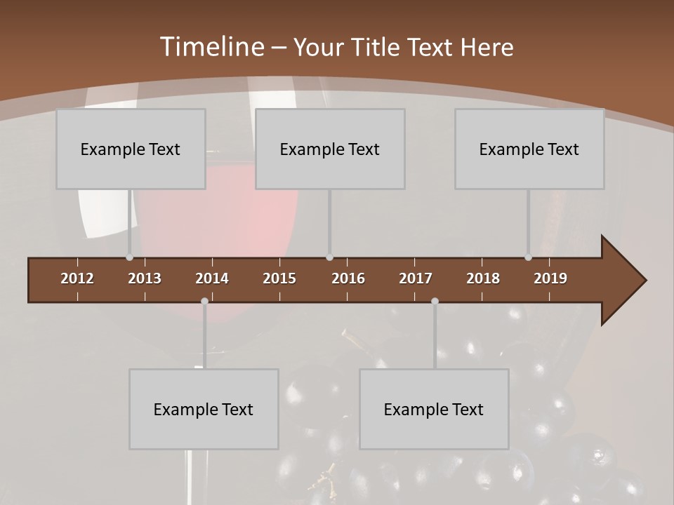 Wood Grapes Glass PowerPoint Template