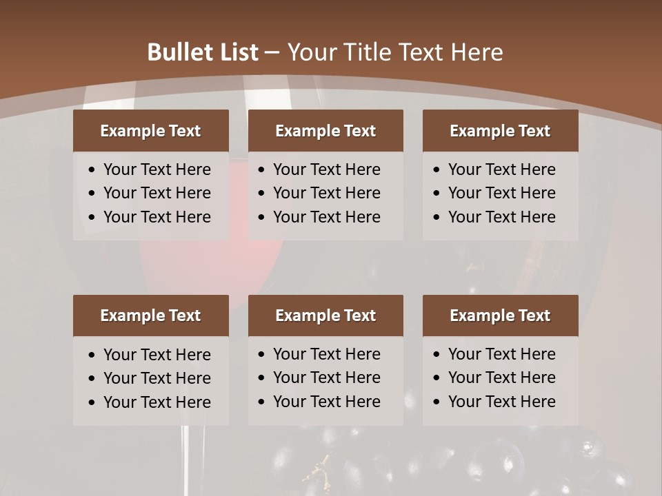Wood Grapes Glass PowerPoint Template