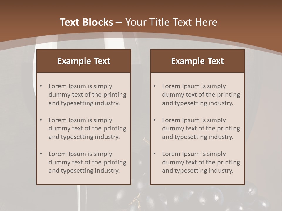 Wood Grapes Glass PowerPoint Template